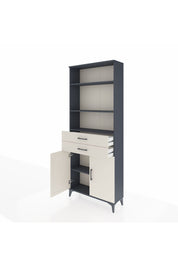 Arges Dolap 4 Raflı 2 Çekmeceli 2 Kapaklı 88x30x221 Antrasit-Aytaşı