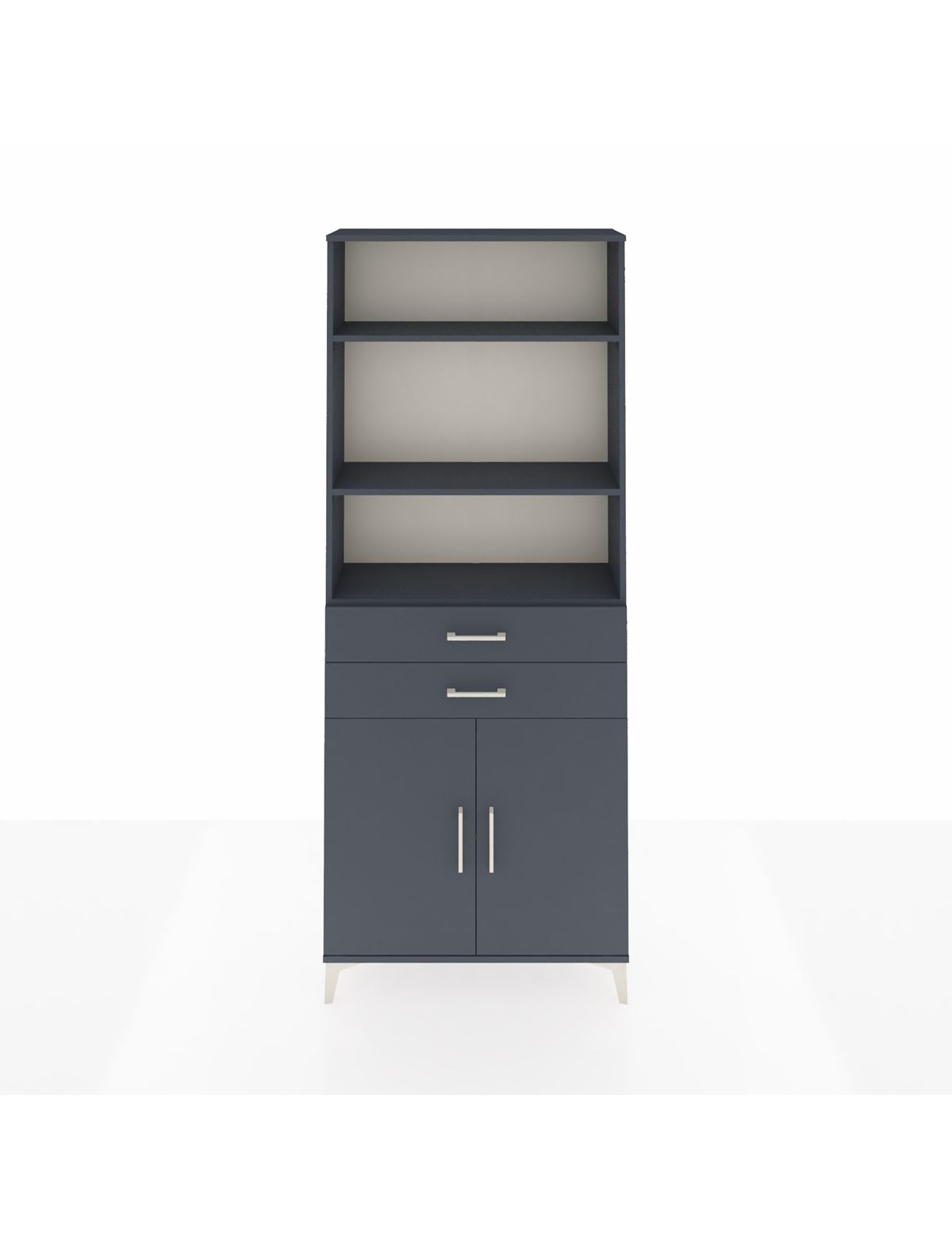 Arges Dolap 4 Raflı 2 Çekmeceli 2 Kapaklı 88x30x221 Antrasit-Antrasit