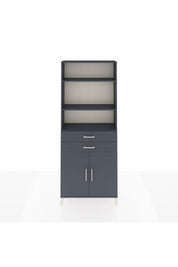 Arges Dolap 4 Raflı 2 Çekmeceli 2 Kapaklı 88x30x221 Antrasit-Antrasit