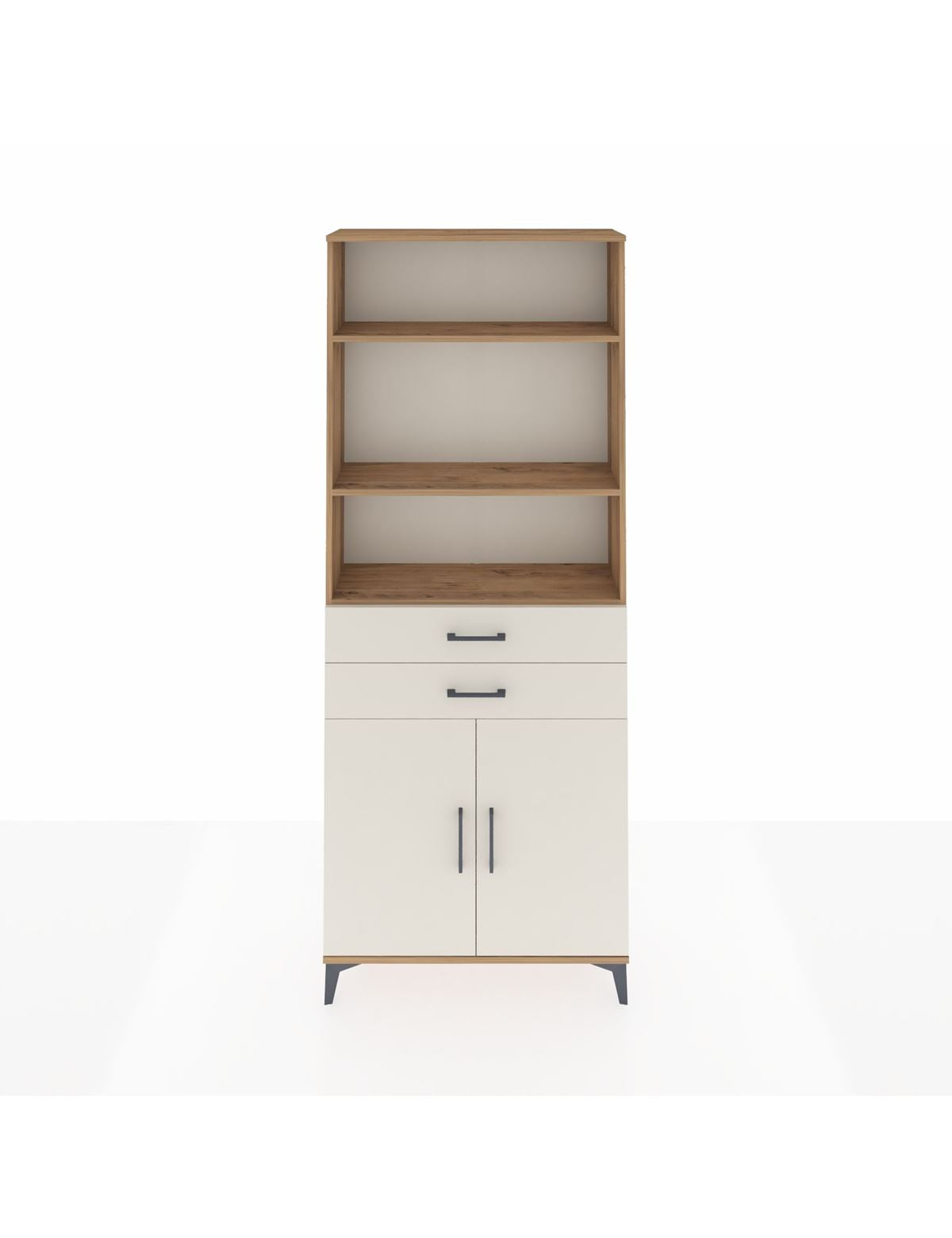 Arges Dolap 4 Raflı 2 Çekmeceli 2 Kapaklı 88x30x221 Çam-Aytaşı