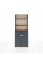 Arges Dolap 4 Raflı 2 Çekmeceli 2 Kapaklı 88x30x221 Çam-Antrasit