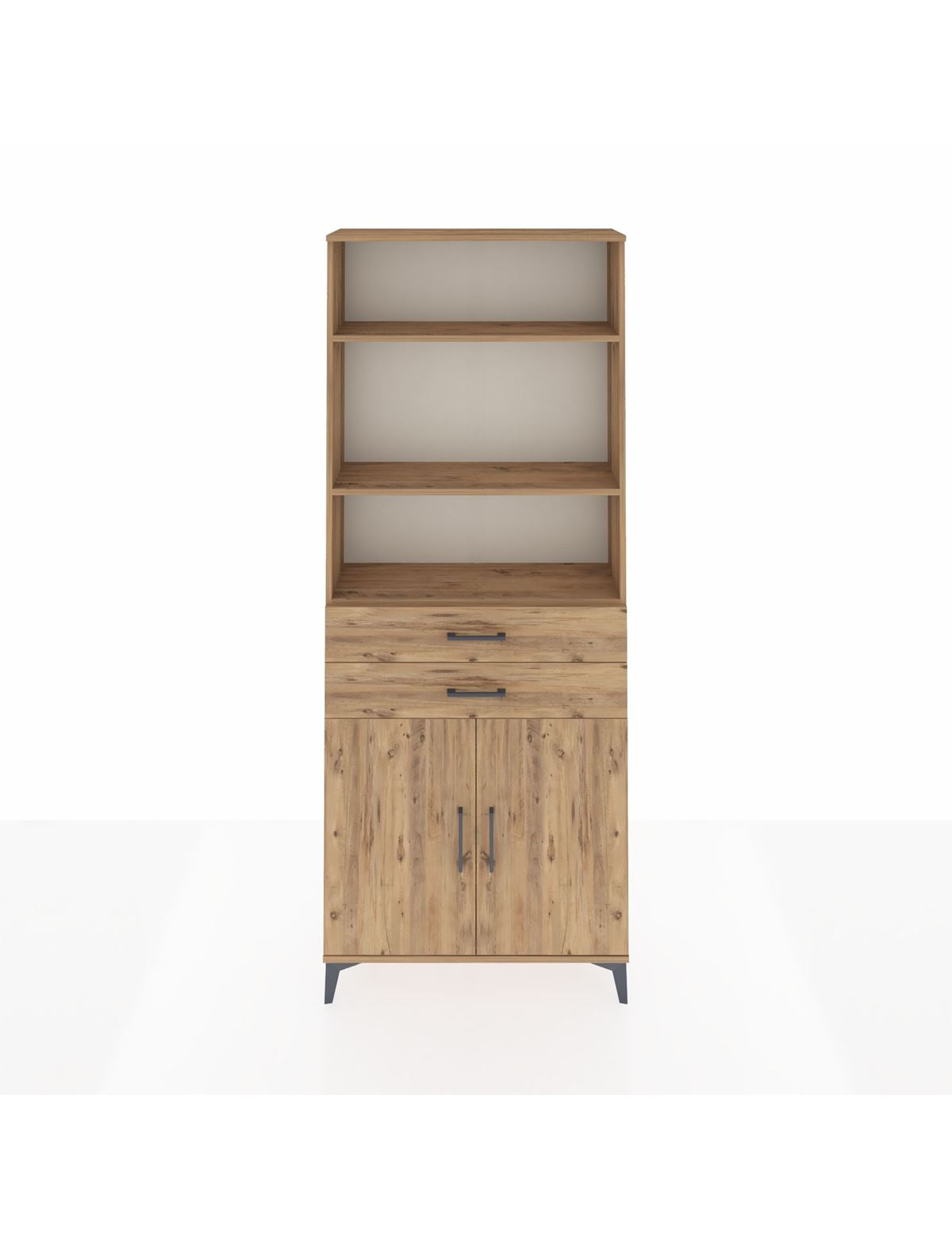 Arges Dolap 4 Raflı 2 Çekmeceli 2 Kapaklı 88x30x221 Çam-Çam