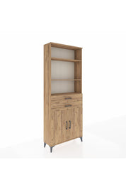 Arges Dolap 4 Raflı 2 Çekmeceli 2 Kapaklı 88x30x221 Çam-Çam