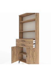 Arges Dolap 4 Raflı 2 Çekmeceli 2 Kapaklı 88x30x221 Çam-Çam