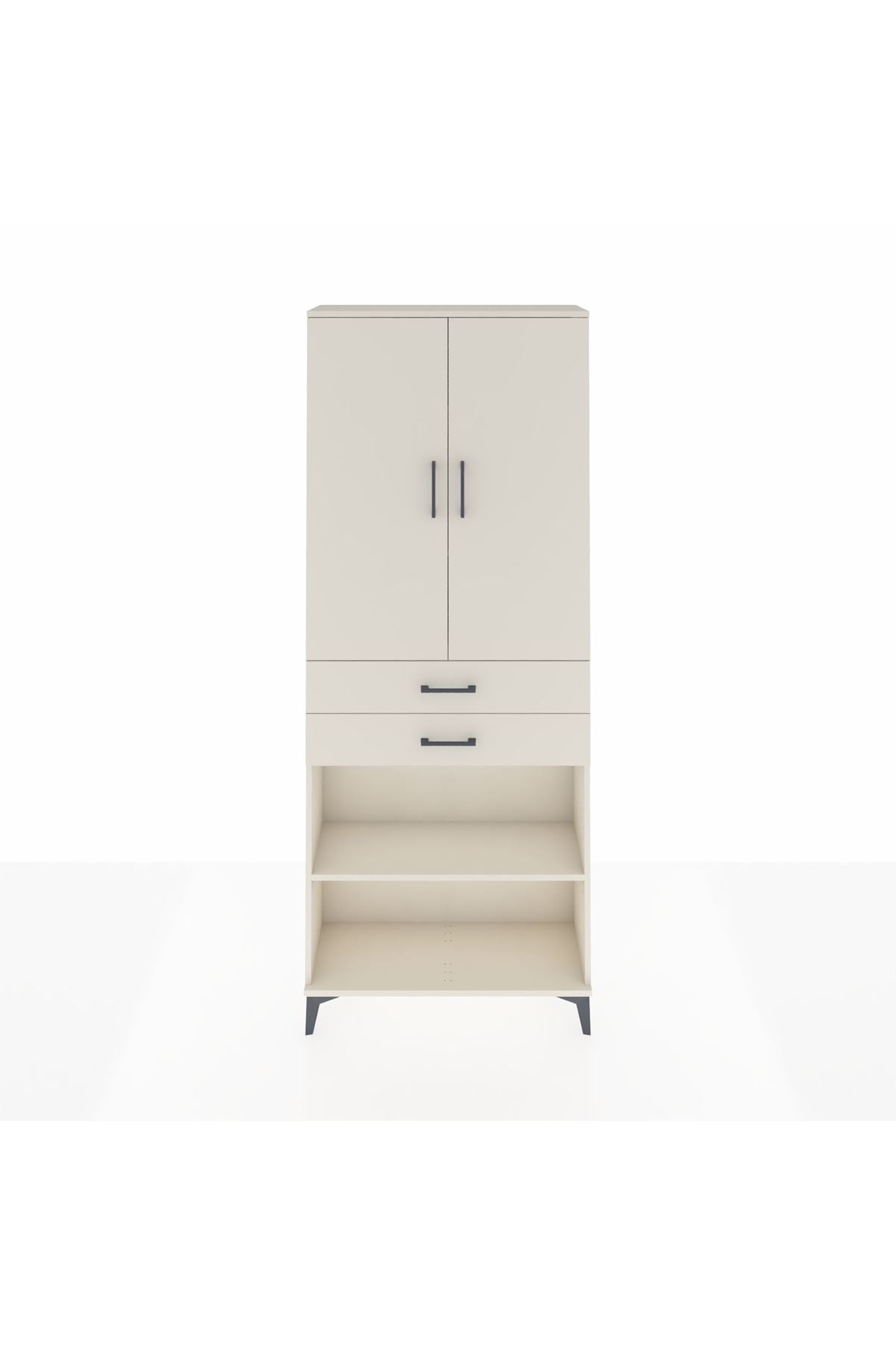 Arges Dolap 4 Raflı 2 Çekmeceli 2 Kapaklı 88x30x221 Aytaşı-Aytaşı