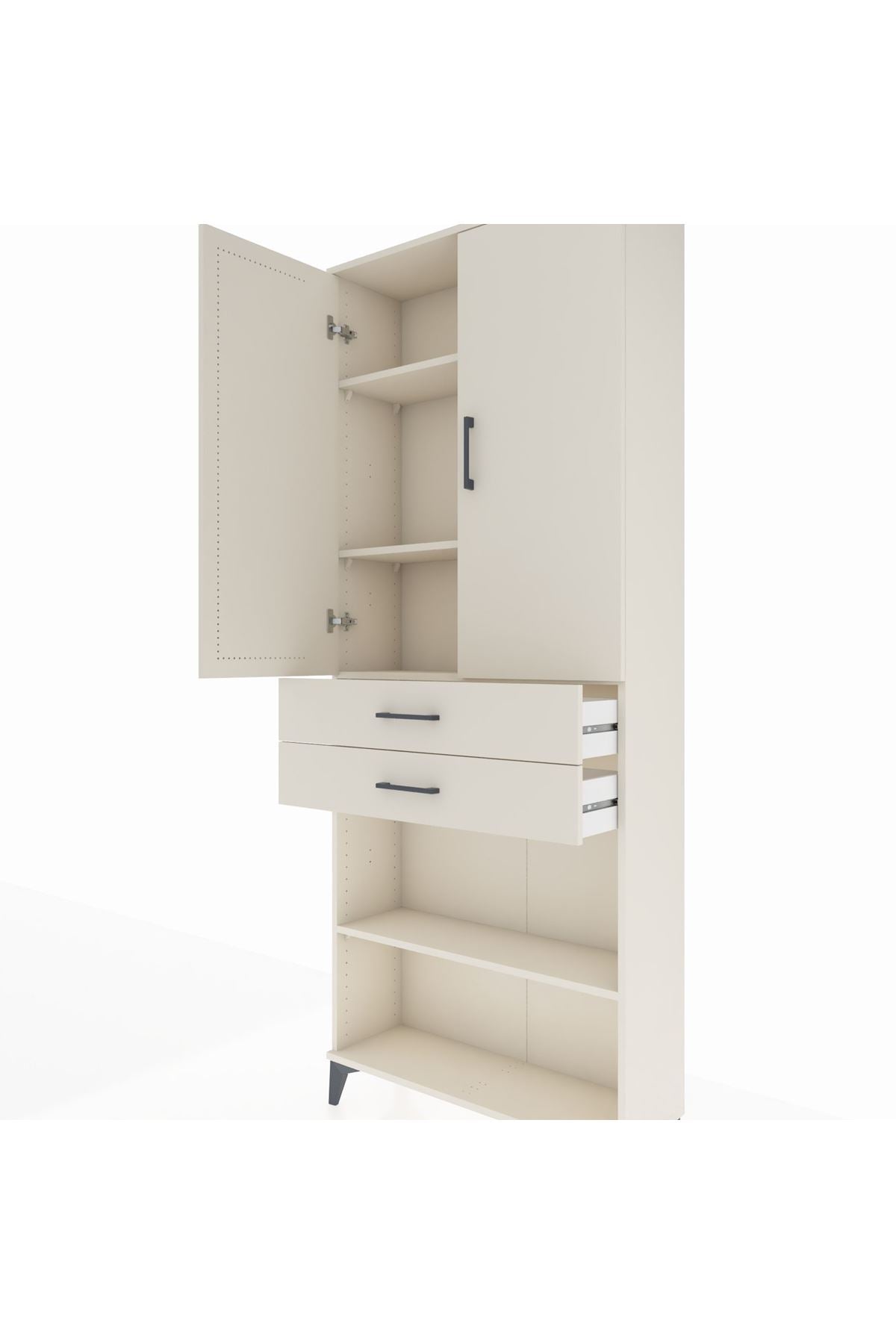 Arges Dolap 4 Raflı 2 Çekmeceli 2 Kapaklı 88x30x221 Aytaşı-Aytaşı