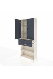 Arges Dolap 4 Raflı 2 Çekmeceli 2 Kapaklı 88x30x221 Aytaşı-Antrasit