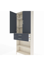 Arges Dolap 4 Raflı 2 Çekmeceli 2 Kapaklı 88x30x221 Aytaşı-Antrasit