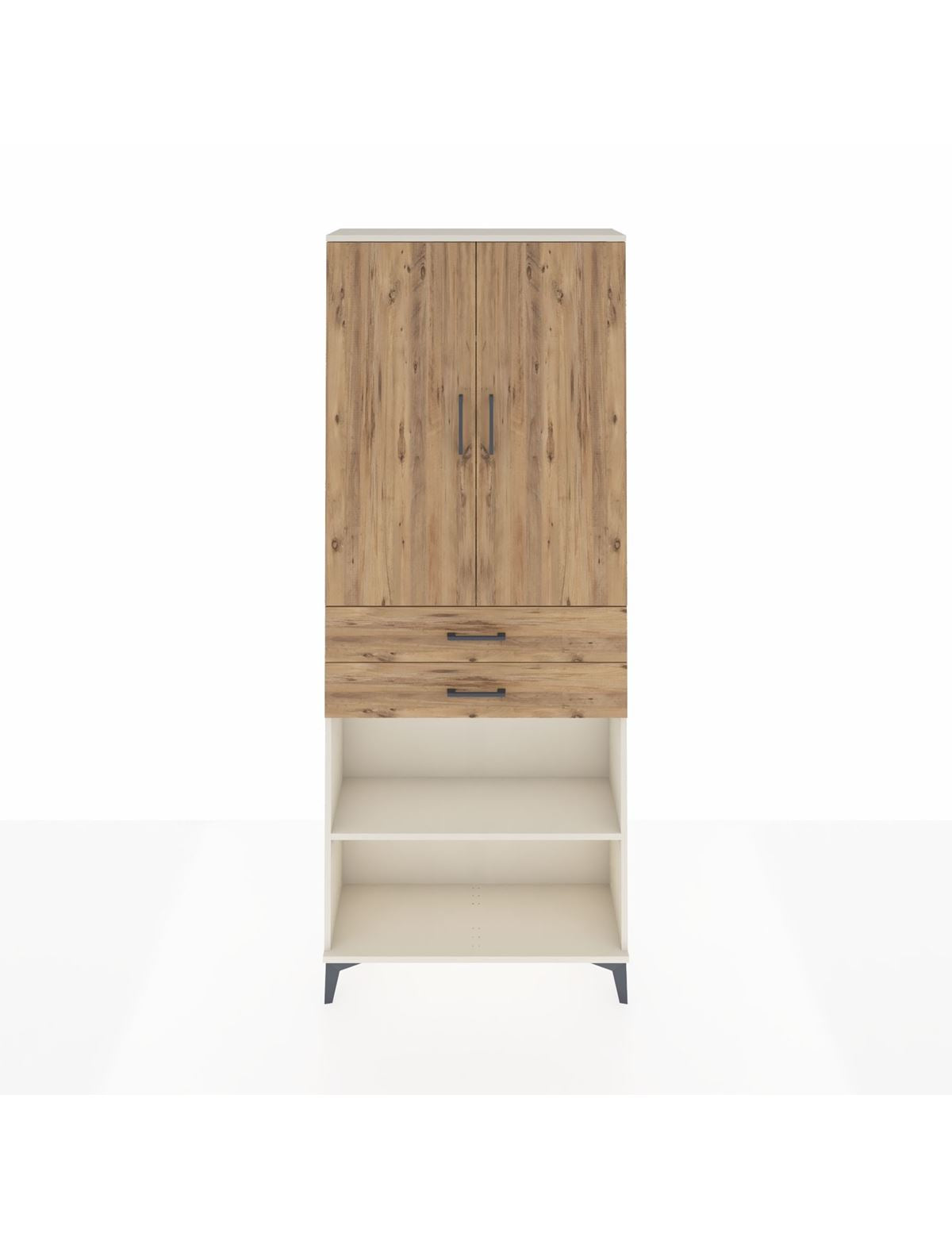 Arges Dolap 4 Raflı 2 Çekmeceli 2 Kapaklı 88x30x221 Aytaşı-Çam