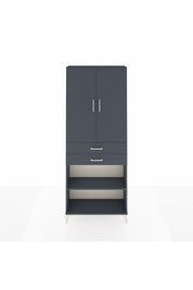 Arges Dolap 4 Raflı 2 Çekmeceli 2 Kapaklı 88x30x221 Antrasit-Antrasit