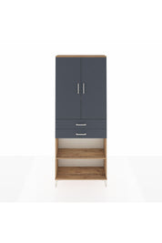 Arges Dolap 4 Raflı 2 Çekmeceli 2 Kapaklı 88x30x221 Çam-Antrasit
