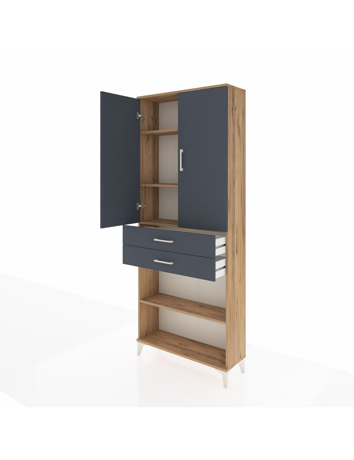 Arges Dolap 4 Raflı 2 Çekmeceli 2 Kapaklı 88x30x221 - S30M153V8A