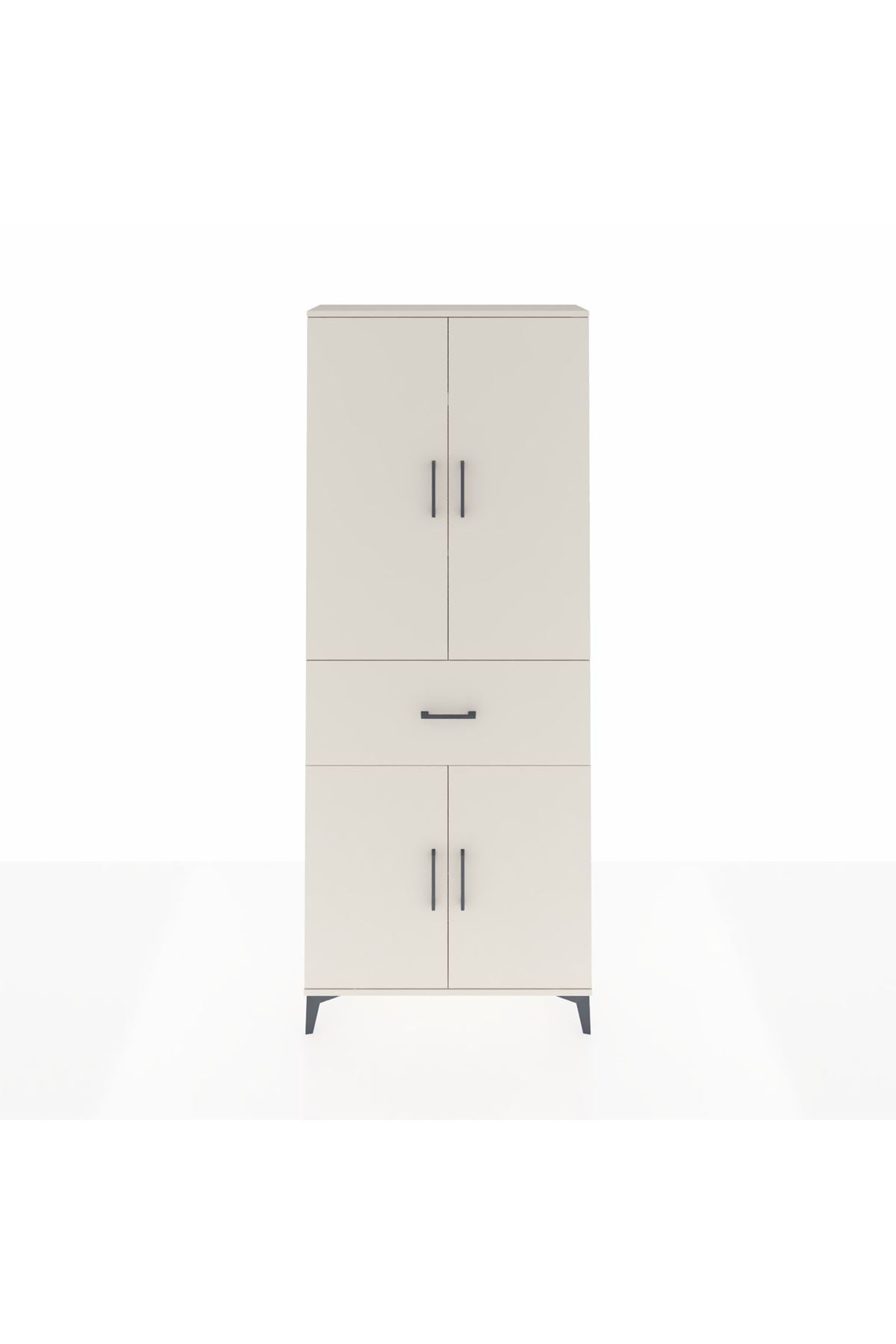 Arges Dolap 4 Raflı Tek Çekmeceli 4 Kapaklı 88x30x221 Aytaşı-Aytaşı