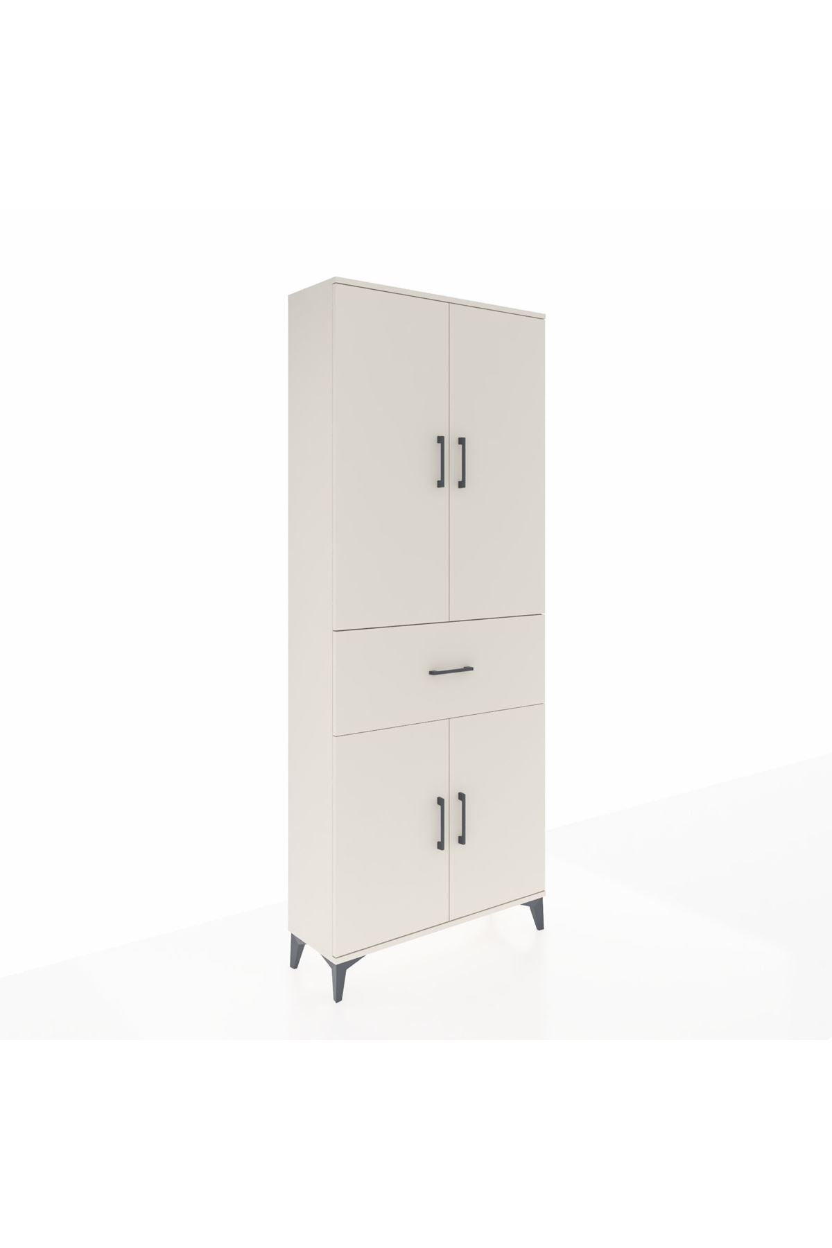 Arges Dolap 4 Raflı Tek Çekmeceli 4 Kapaklı 88x30x221 Aytaşı-Aytaşı