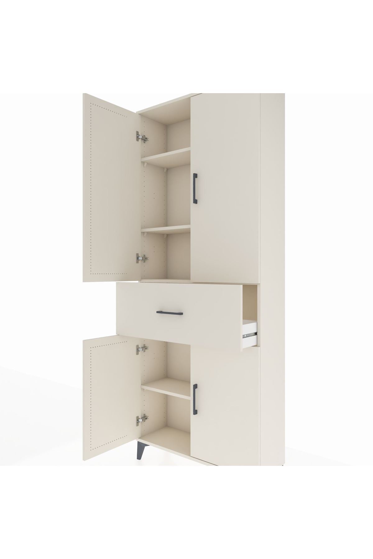 Arges Dolap 4 Raflı Tek Çekmeceli 4 Kapaklı 88x30x221 Aytaşı-Aytaşı