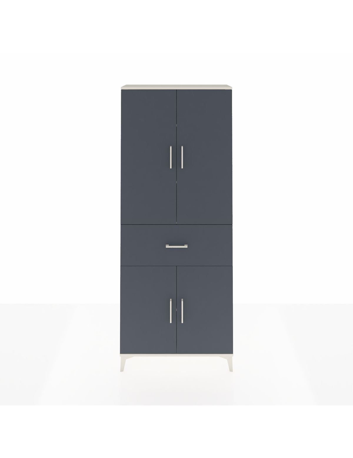 Arges Dolap 4 Raflı Tek Çekmeceli 4 Kapaklı 88x30x221 Aytaşı-Antrasit