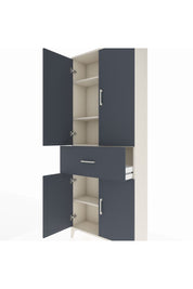 Arges Dolap 4 Raflı Tek Çekmeceli 4 Kapaklı 88x30x221 Aytaşı-Antrasit