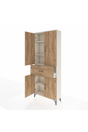 Arges Dolap 4 Raflı Tek Çekmeceli 4 Kapaklı 88x30x221 Aytaşı-Çam