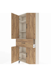 Arges Dolap 4 Raflı Tek Çekmeceli 4 Kapaklı 88x30x221 Aytaşı-Çam