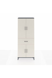 Arges Dolap 4 Raflı Tek Çekmeceli 4 Kapaklı 88x30x221 Antrasit-Aytaşı