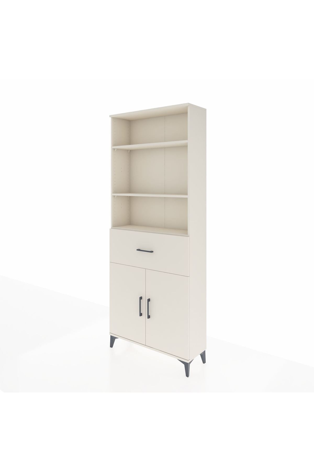 Arges Dolap 4 Raflı Tek Çekmeceli 2 Kapaklı 88x30x221 Aytaşı-Aytaşı