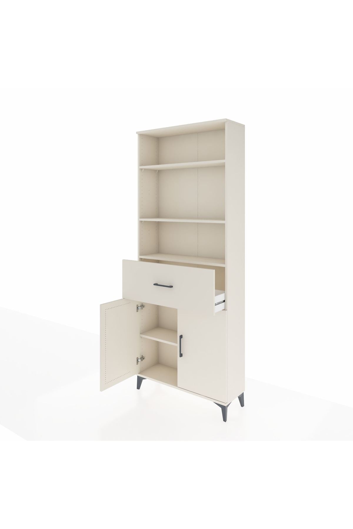 Arges Dolap 4 Raflı Tek Çekmeceli 2 Kapaklı 88x30x221 Aytaşı-Aytaşı