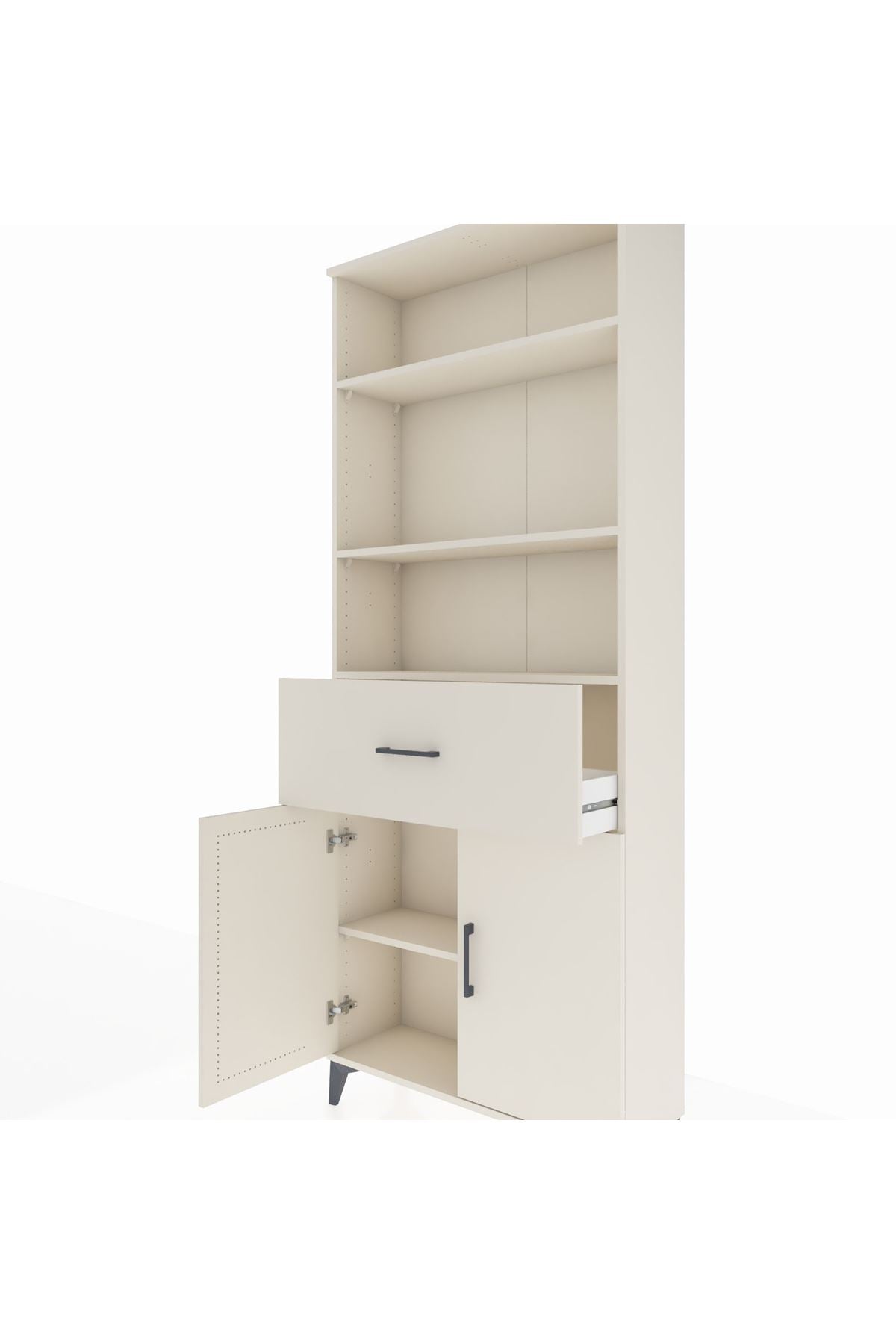 Arges Dolap 4 Raflı Tek Çekmeceli 2 Kapaklı 88x30x221 Aytaşı-Aytaşı