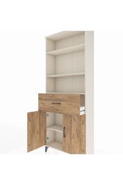 Arges Dolap 4 Raflı Tek Çekmeceli 2 Kapaklı 88x30x221 Aytaşı-Çam