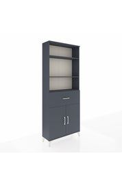 Arges Dolap 4 Raflı Tek Çekmeceli 2 Kapaklı 88x30x221 Antrasit-Antrasit