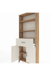 Arges Dolap 4 Raflı Tek Çekmeceli 2 Kapaklı 88x30x221 Çam-Aytaşı