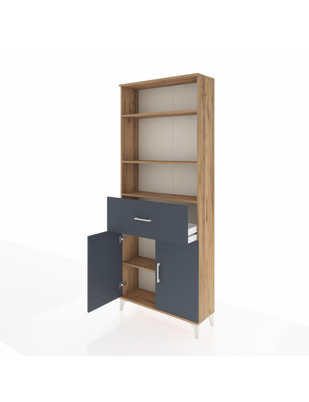 Arges Dolap 4 Raflı Tek Çekmeceli 2 Kapaklı 88x30x221 - S30M155V8A