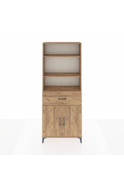 Arges Dolap 4 Raflı Tek Çekmeceli 2 Kapaklı 88x30x221 Çam-Çam