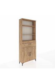 Arges Dolap 4 Raflı Tek Çekmeceli 2 Kapaklı 88x30x221 Çam-Çam