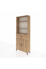 Arges Dolap 4 Raflı Tek Çekmeceli 2 Kapaklı 88x30x221 Çam-Çam