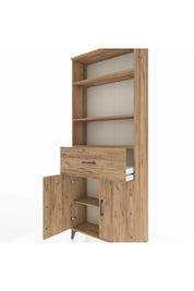 Arges Dolap 4 Raflı Tek Çekmeceli 2 Kapaklı 88x30x221 Çam-Çam