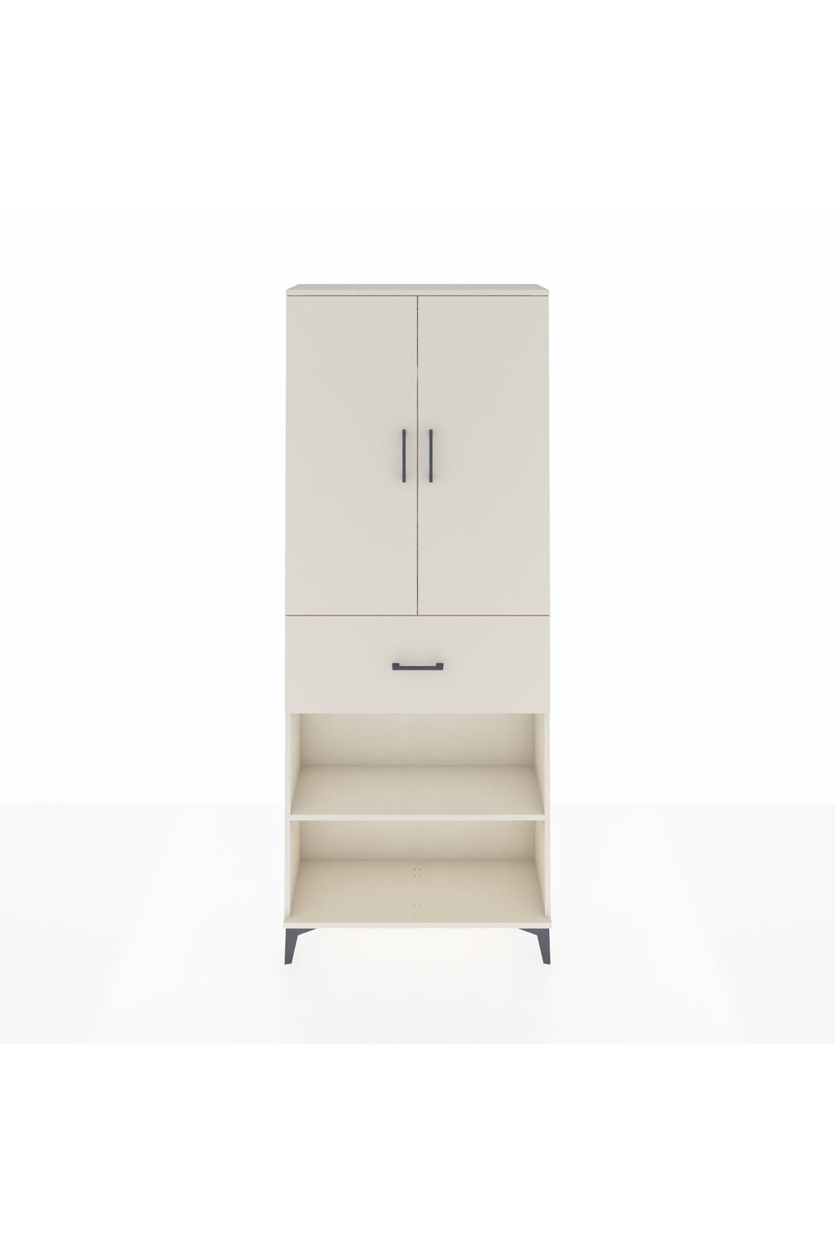 Arges Dolap 4 Raflı Tek Çekmeceli 2 Kapaklı 88x30x221 Aytaşı-Aytaşı