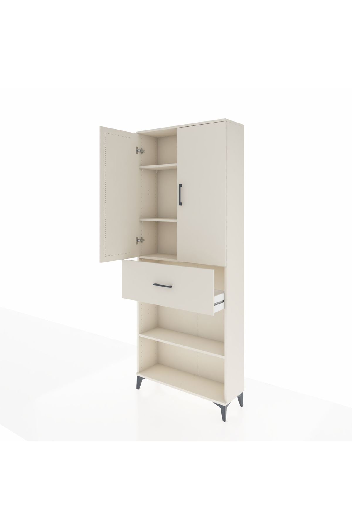 Arges Dolap 4 Raflı Tek Çekmeceli 2 Kapaklı 88x30x221 Aytaşı-Aytaşı