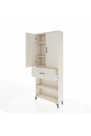 Arges Dolap 4 Raflı Tek Çekmeceli 2 Kapaklı 88x30x221 Aytaşı-Aytaşı