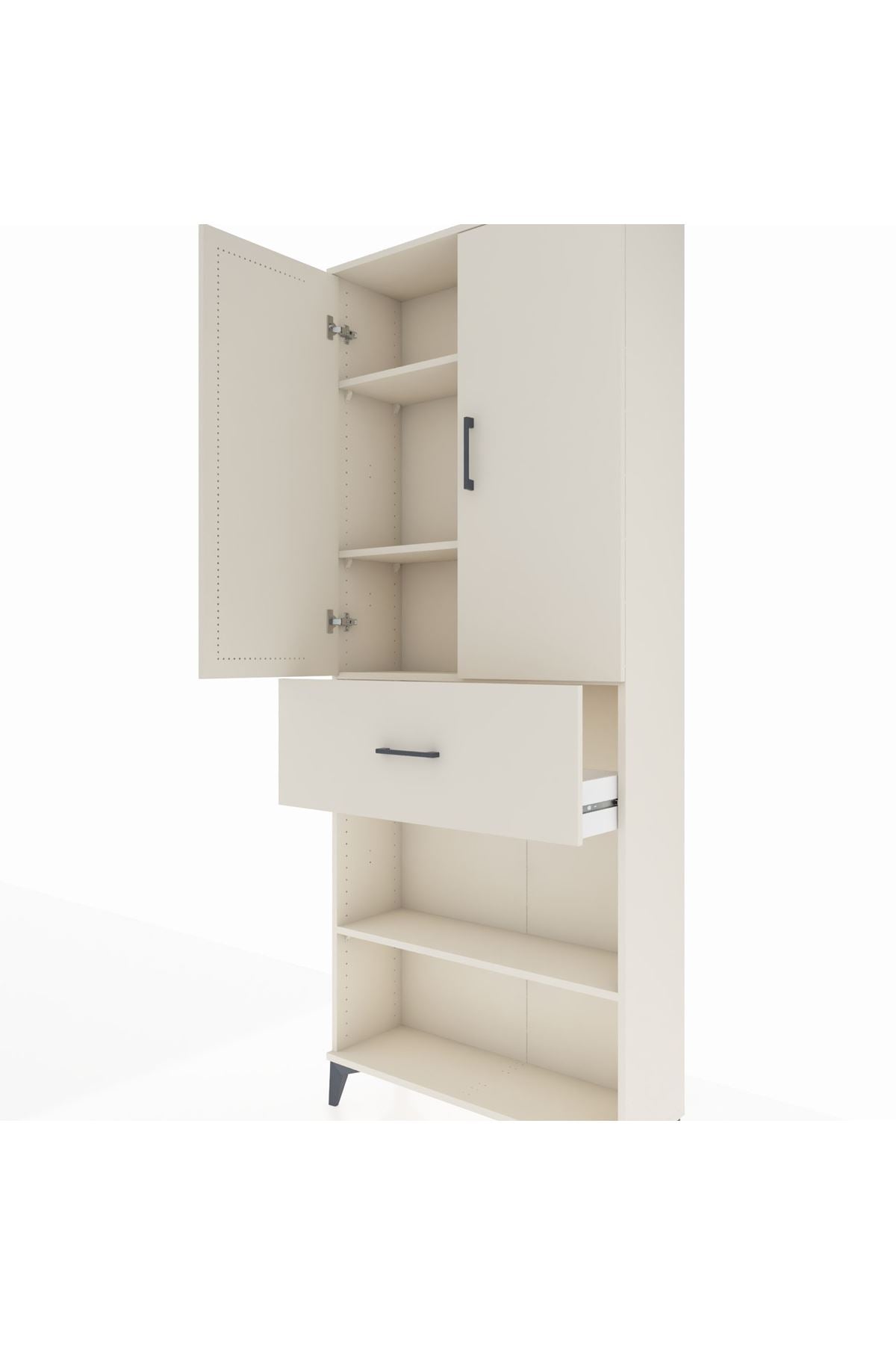 Arges Dolap 4 Raflı Tek Çekmeceli 2 Kapaklı 88x30x221 Aytaşı-Aytaşı