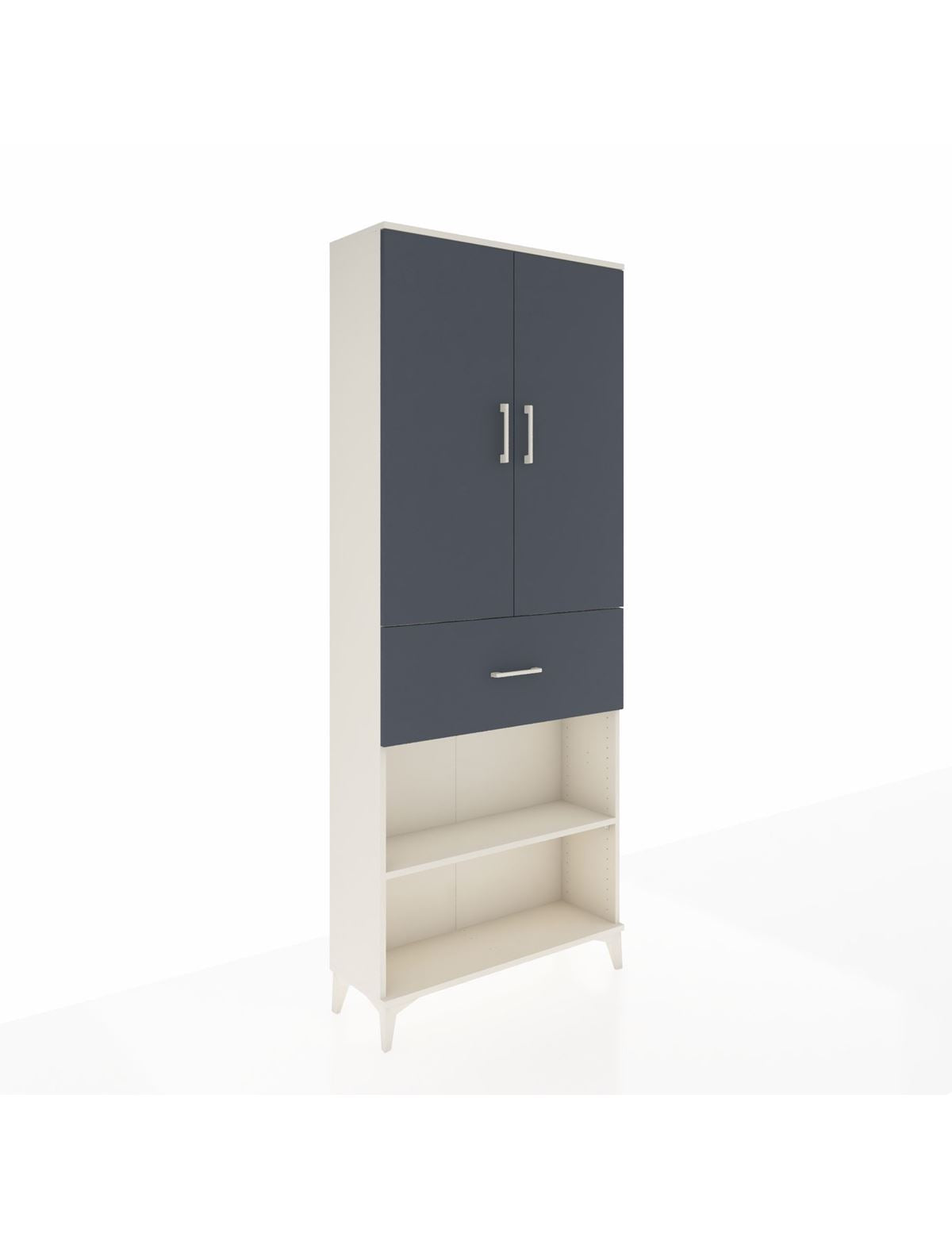 Arges Dolap 4 Raflı Tek Çekmeceli 2 Kapaklı 88x30x221 Aytaşı-Antrasit