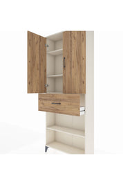 Arges Dolap 4 Raflı Tek Çekmeceli 2 Kapaklı 88x30x221 Aytaşı-Çam