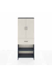 Arges Dolap 4 Raflı Tek Çekmeceli 2 Kapaklı 88x30x221 Antrasit-Aytaşı