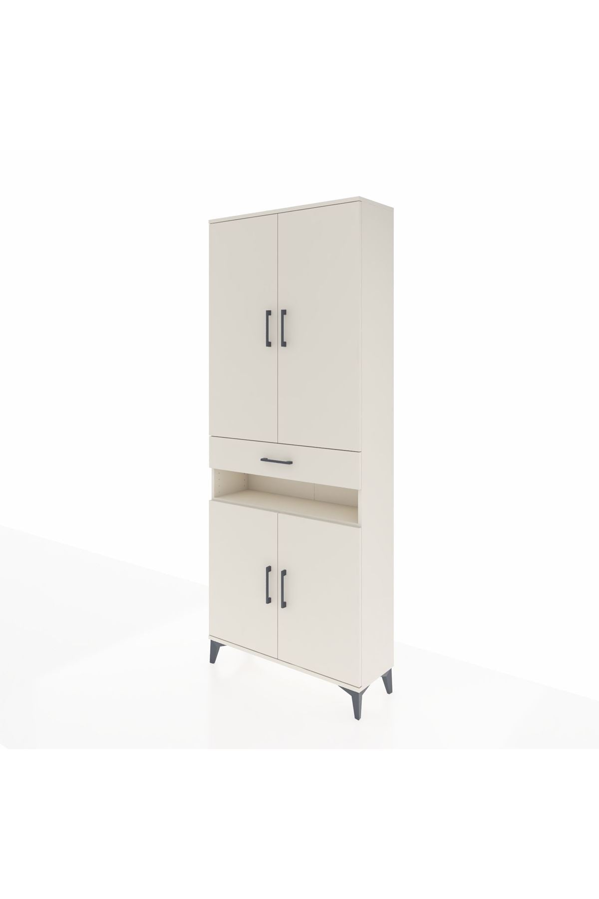 Arges Dolap 5 Raflı Tek Çekmeceli 4 Kapaklı 88x30x221 Aytaşı-Aytaşı