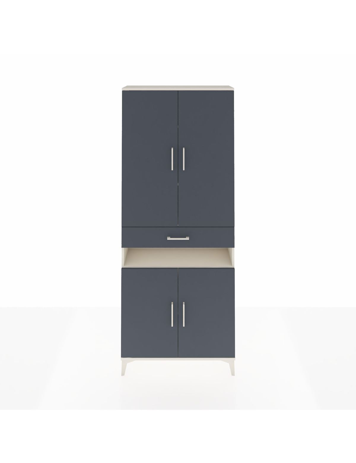 Arges Dolap 5 Raflı Tek Çekmeceli 4 Kapaklı 88x30x221 Aytaşı-Antrasit