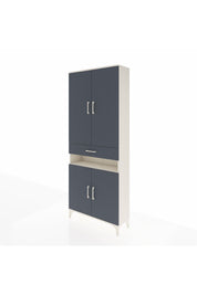 Arges Dolap 5 Raflı Tek Çekmeceli 4 Kapaklı 88x30x221 Aytaşı-Antrasit