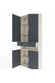 Arges Dolap 5 Raflı Tek Çekmeceli 4 Kapaklı 88x30x221 Aytaşı-Antrasit