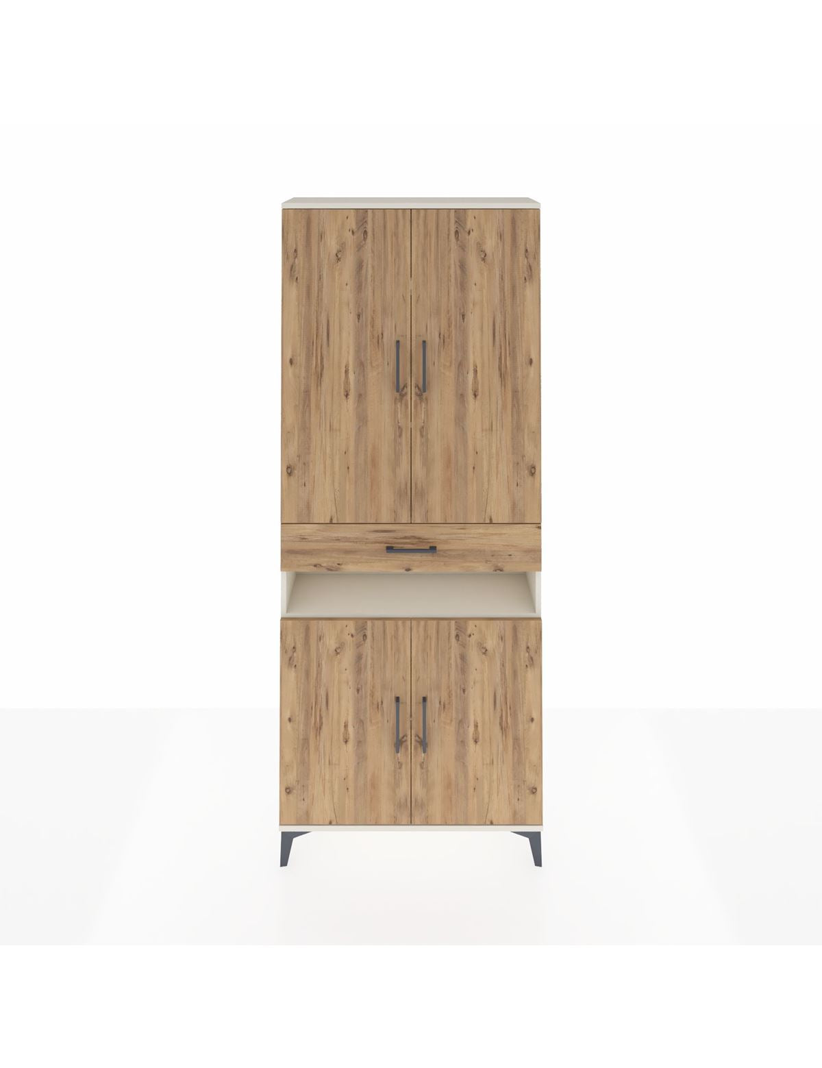 Arges Dolap 5 Raflı Tek Çekmeceli 4 Kapaklı 88x30x221 Aytaşı-Çam