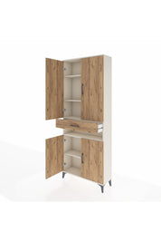 Arges Dolap 5 Raflı Tek Çekmeceli 4 Kapaklı 88x30x221 Aytaşı-Çam