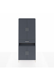 Arges Dolap 5 Raflı Tek Çekmeceli 4 Kapaklı 88x30x221 Antrasit-Antrasit