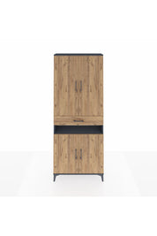 Arges Dolap 5 Raflı Tek Çekmeceli 4 Kapaklı 88x30x221 Antrasit-Çam